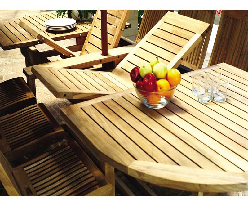 Chelsea Oval Extension Table 80-115 in.by Three Birds Casual - Image 2